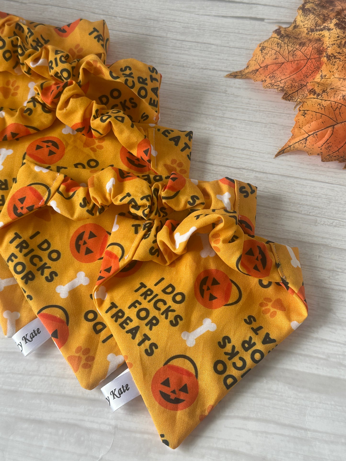 Cotton Pet Scrunchie Bandana - Trick or Treat
