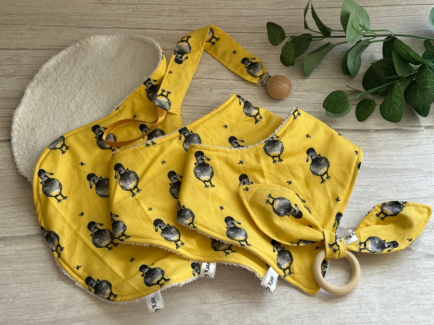 Cotton & Terry Towelling Baby Sets - Yellow Ducks