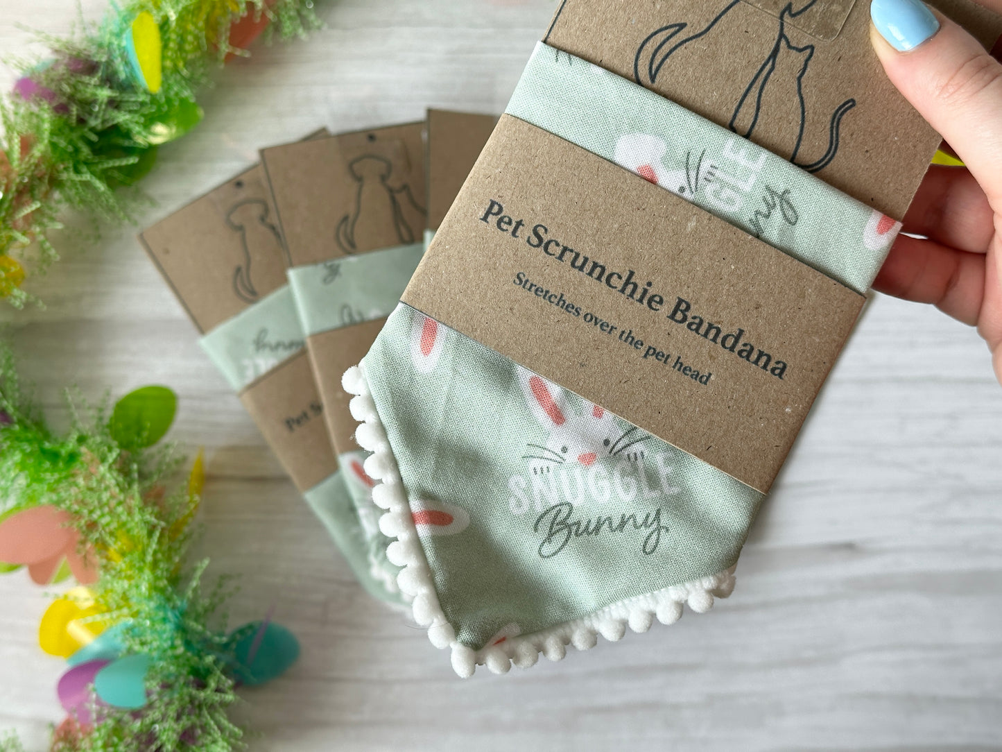 Cotton Pet Scrunchie Bandana - Snuggle Bunny