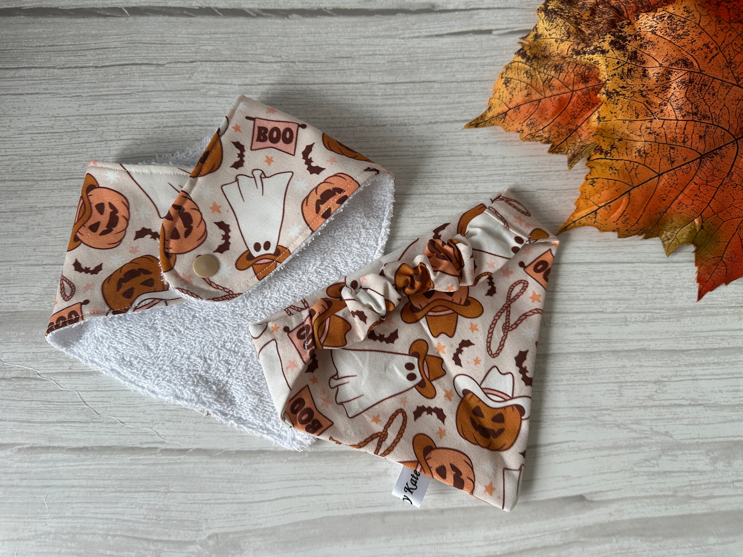 Cotton Pet Scrunchie Bandana - Halloween Cowboy