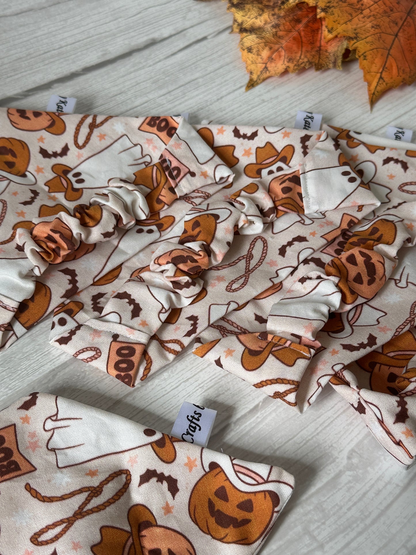 Cotton Pet Scrunchie Bandana - Halloween Cowboy