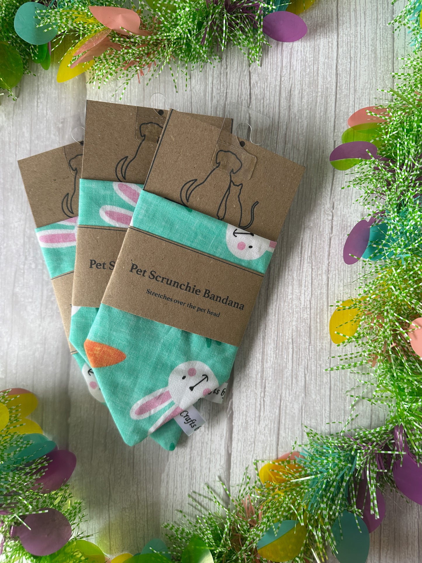 Cotton Pet Scrunchie Bandana - Spring Bunny
