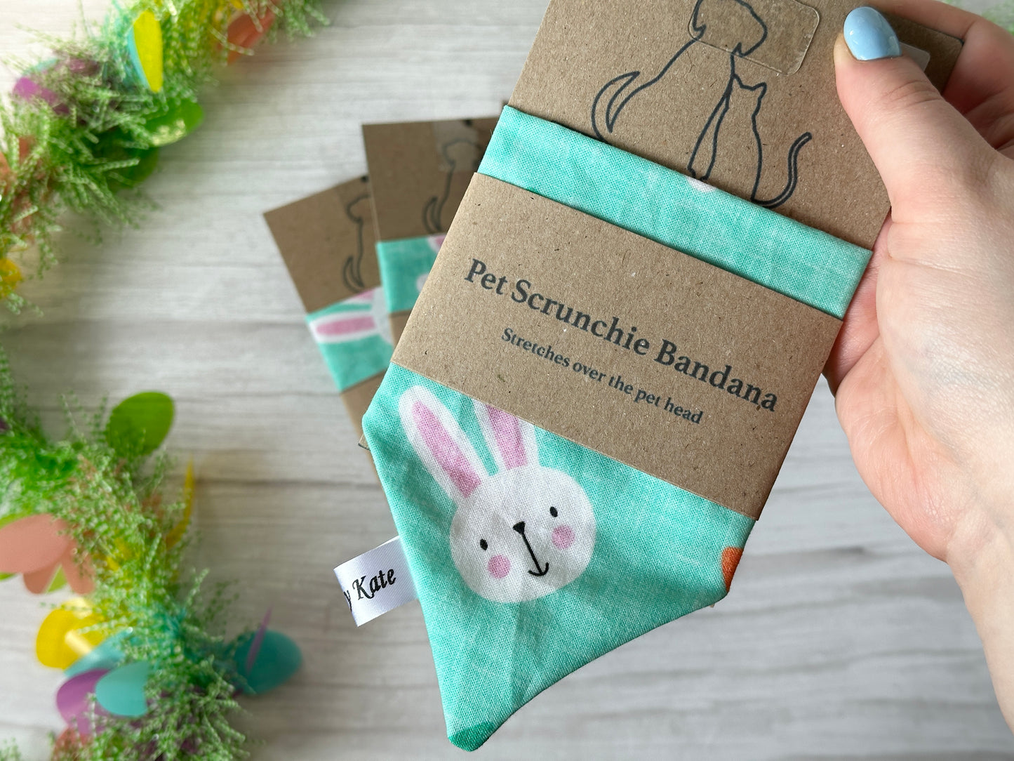 Cotton Pet Scrunchie Bandana - Spring Bunny
