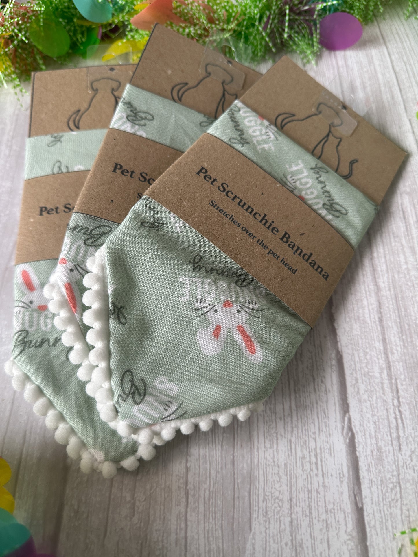 Cotton Pet Scrunchie Bandana - Snuggle Bunny