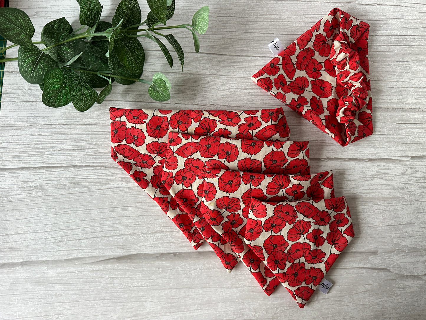 Cotton Pet Scrunchie Bandana - Poppy Fields