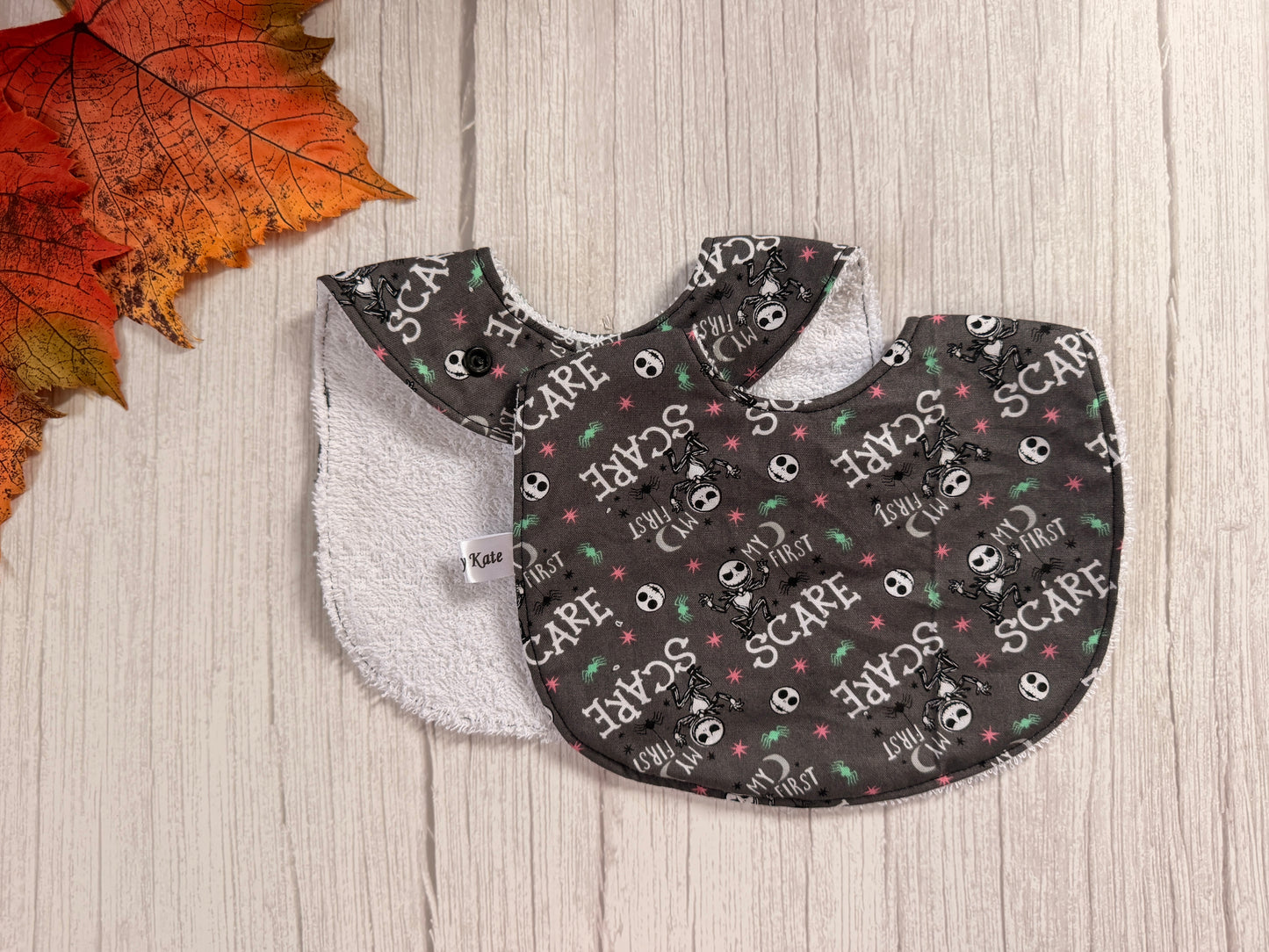 Cotton & Terry Towelling Baby Bibs - My First Scare