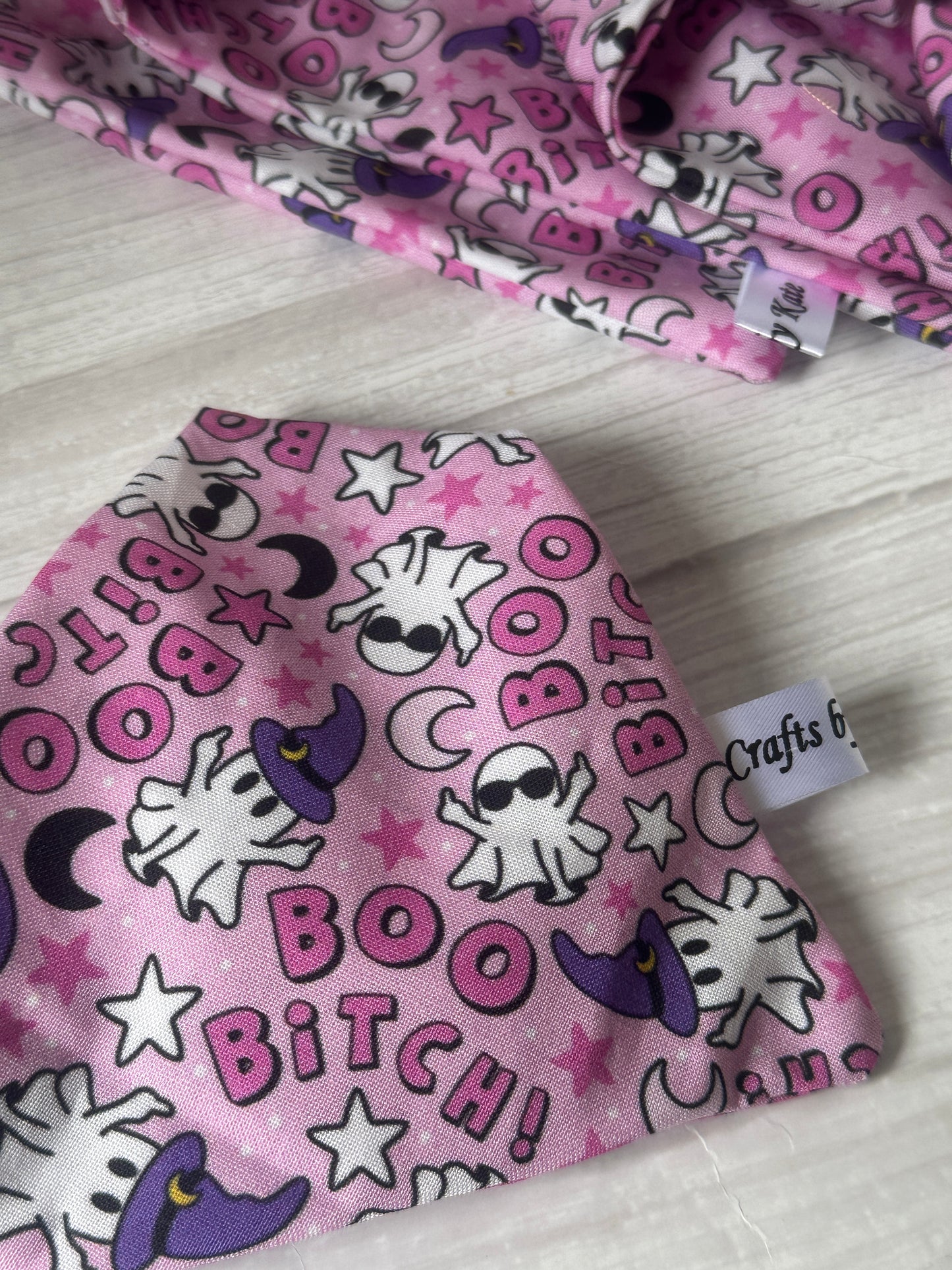 Cotton Pet Scrunchie Bandana - Boo Bitch