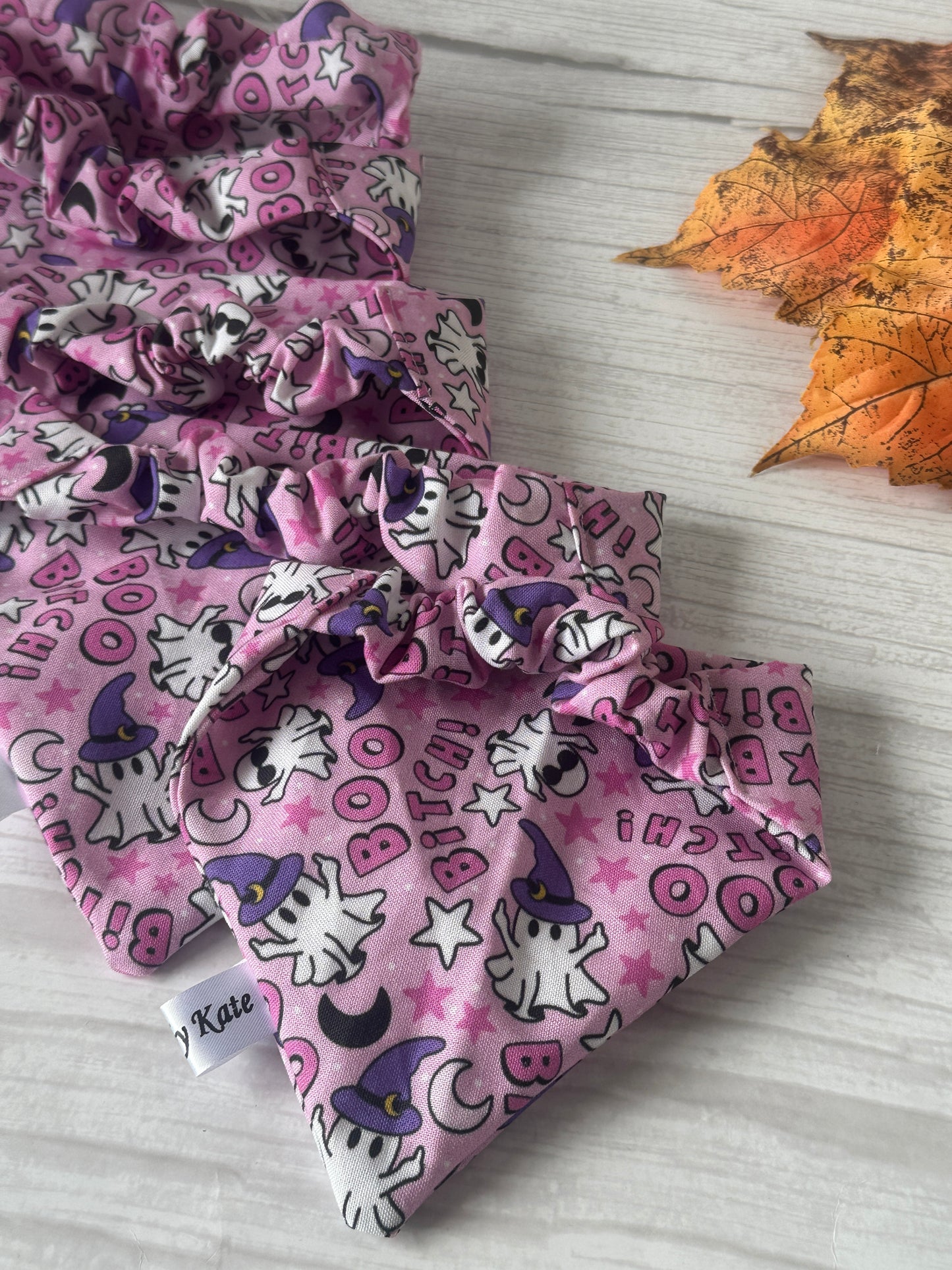 Cotton Pet Scrunchie Bandana - Boo Bitch