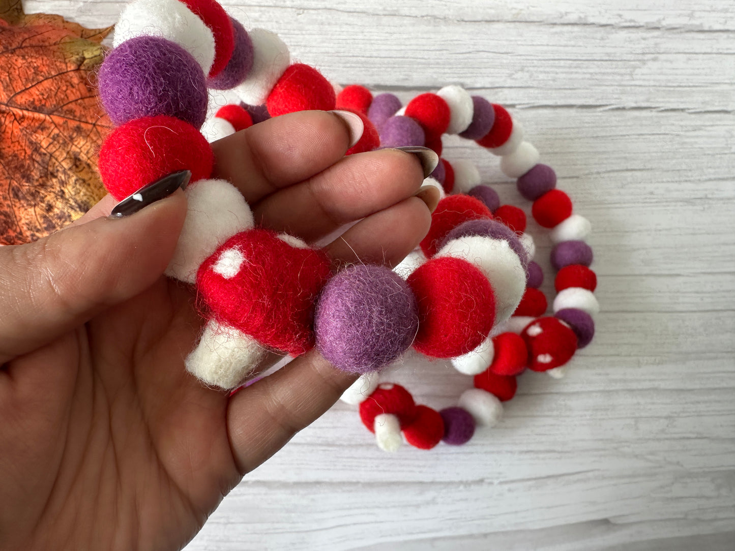 PomPom Pet Collar - Mushrooms
