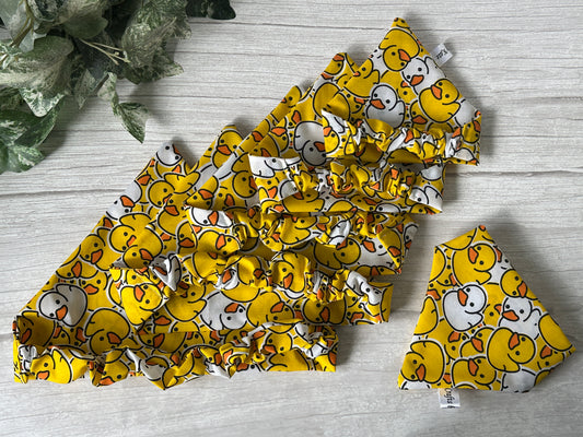 Cotton Pet Scrunchie Bandana - Rubber Ducks