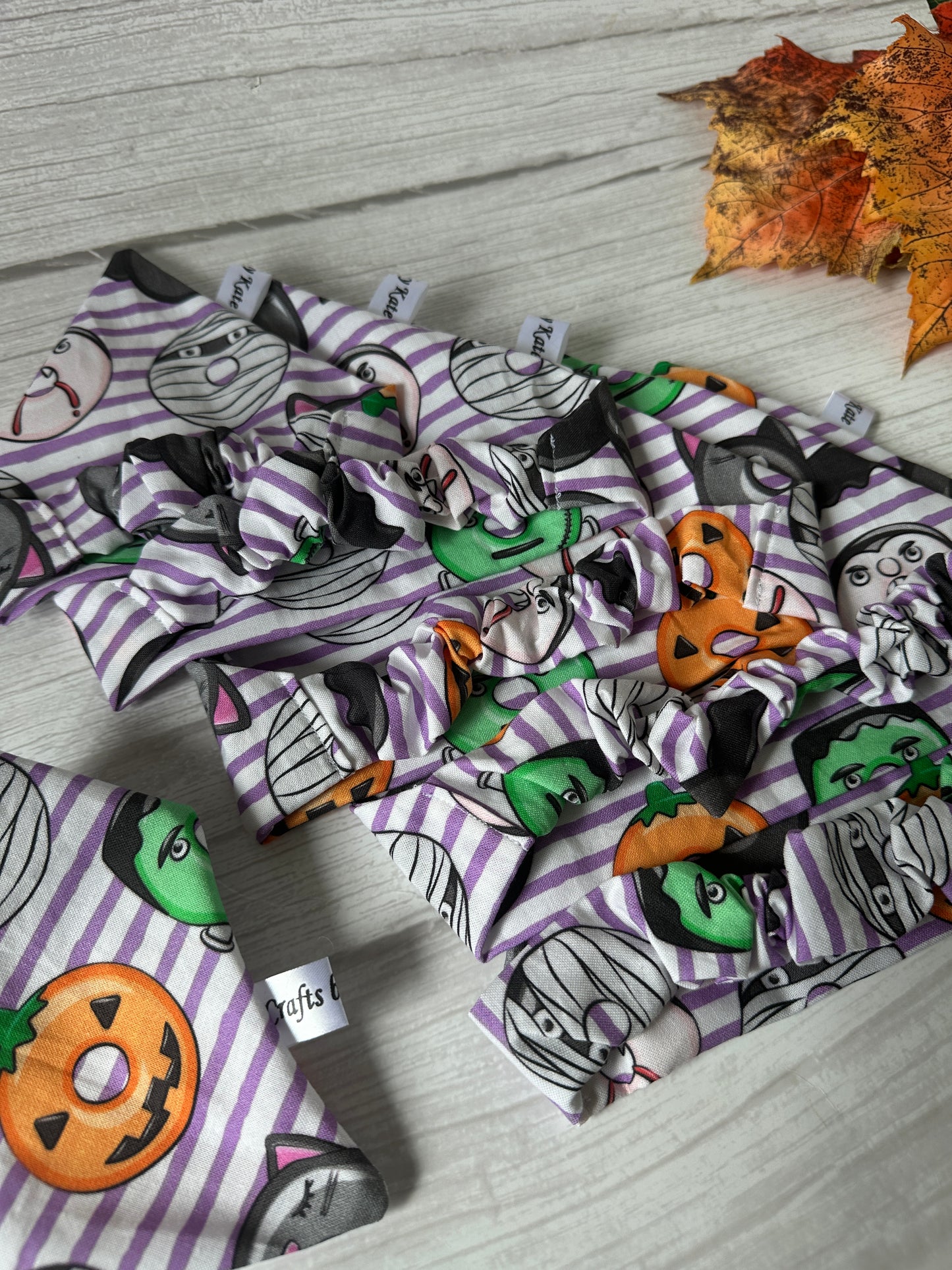 Cotton Pet Scrunchie Bandana - Halloween Donuts