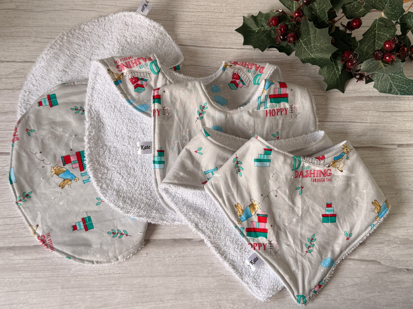 Cotton & Terry Towelling Baby Sets - Dashing through the snow