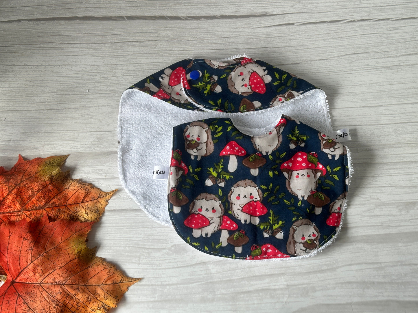 Cotton & Terry Towelling Baby Sets - Mushroom Hedgehogs