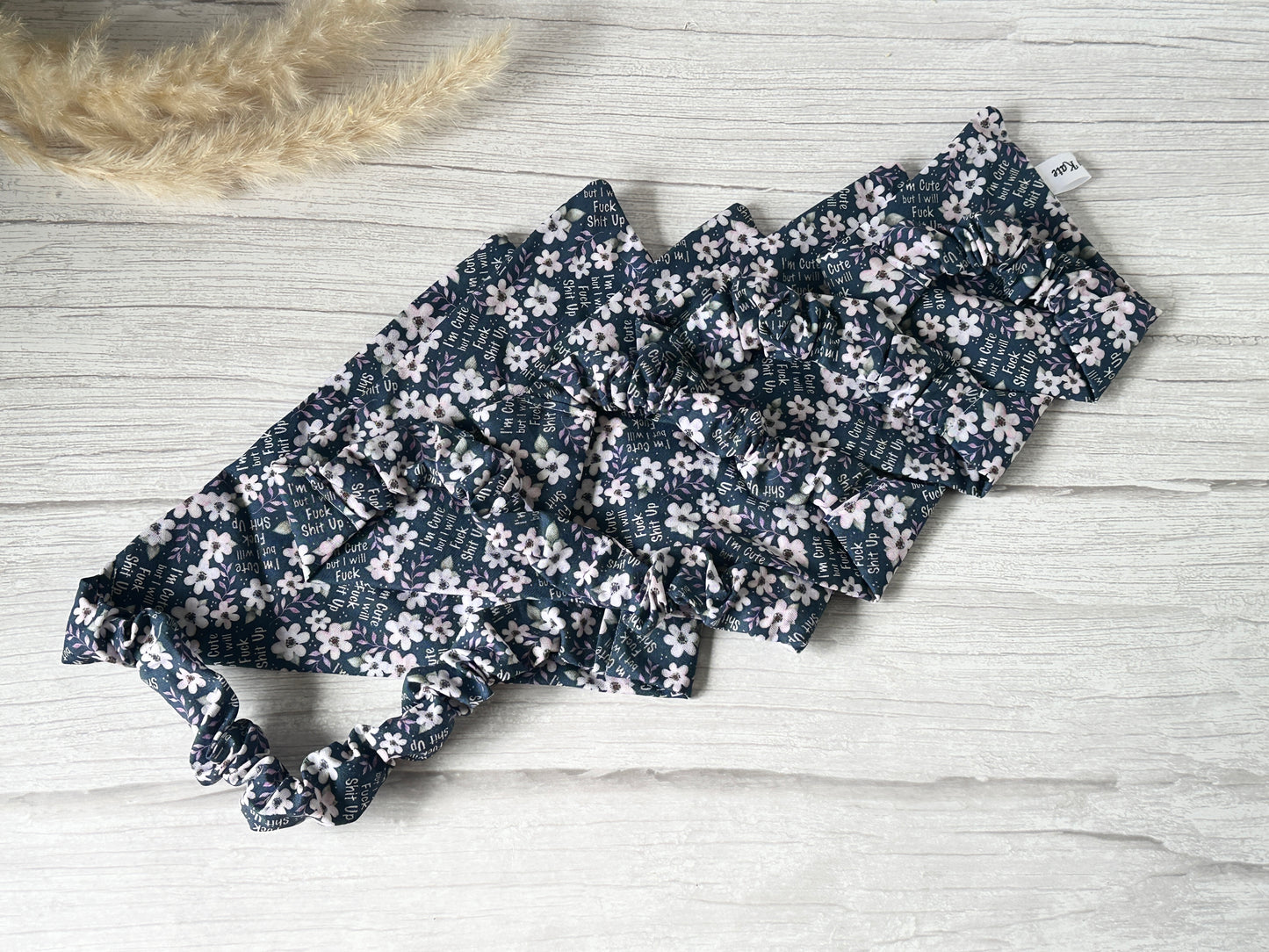 Cotton Pet Scrunchie Bandana - I’m Cute but I will Fuck Shit up!