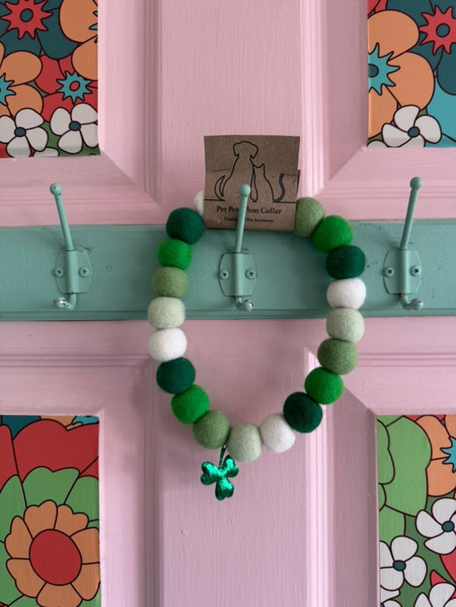 PomPom Pet Collar - Luck of the Irish