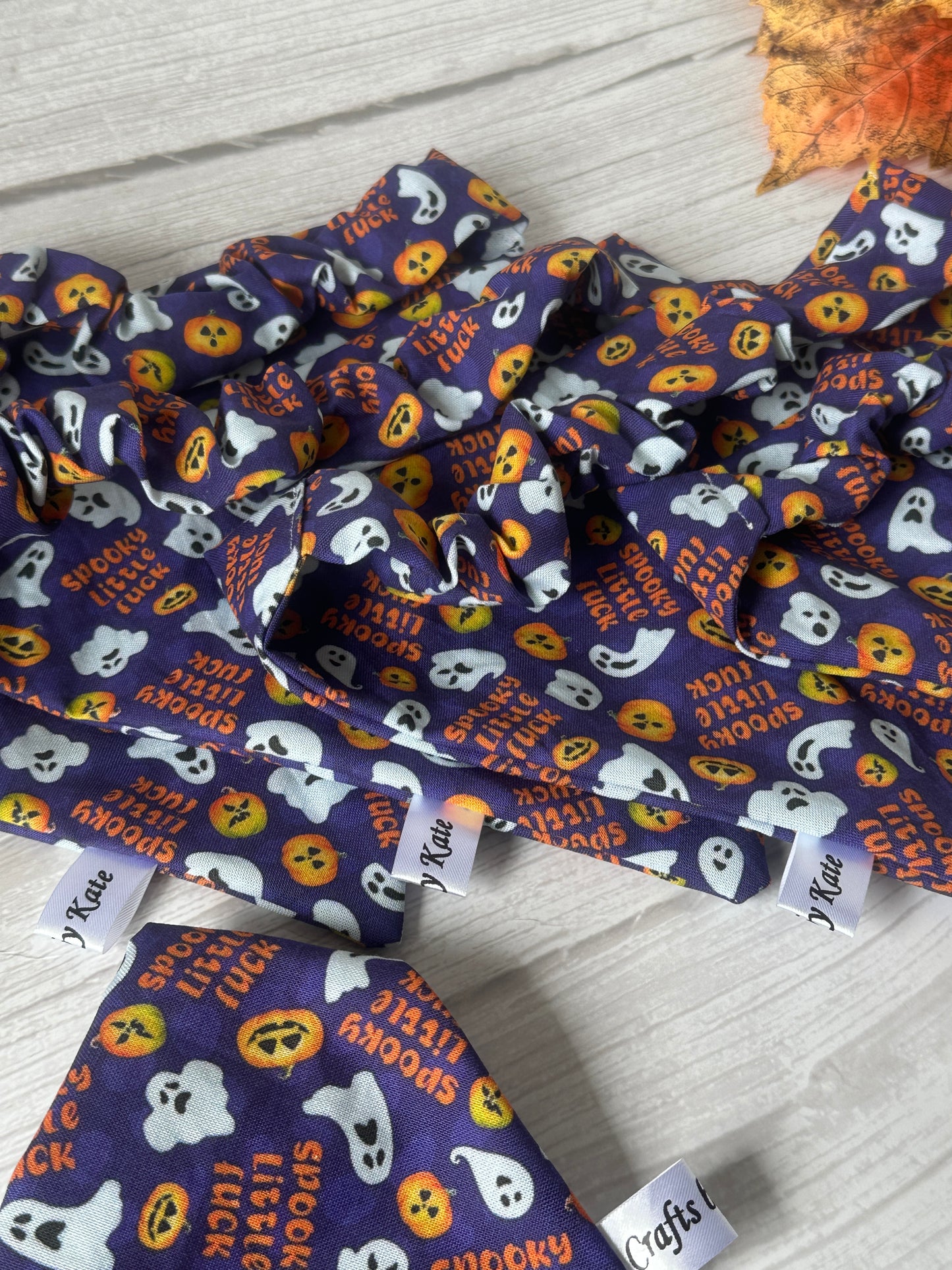Cotton Pet Scrunchie Bandana - Spooky Little F***er