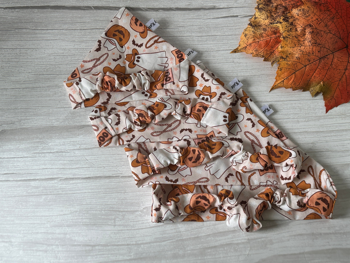 Cotton Pet Scrunchie Bandana - Halloween Cowboy