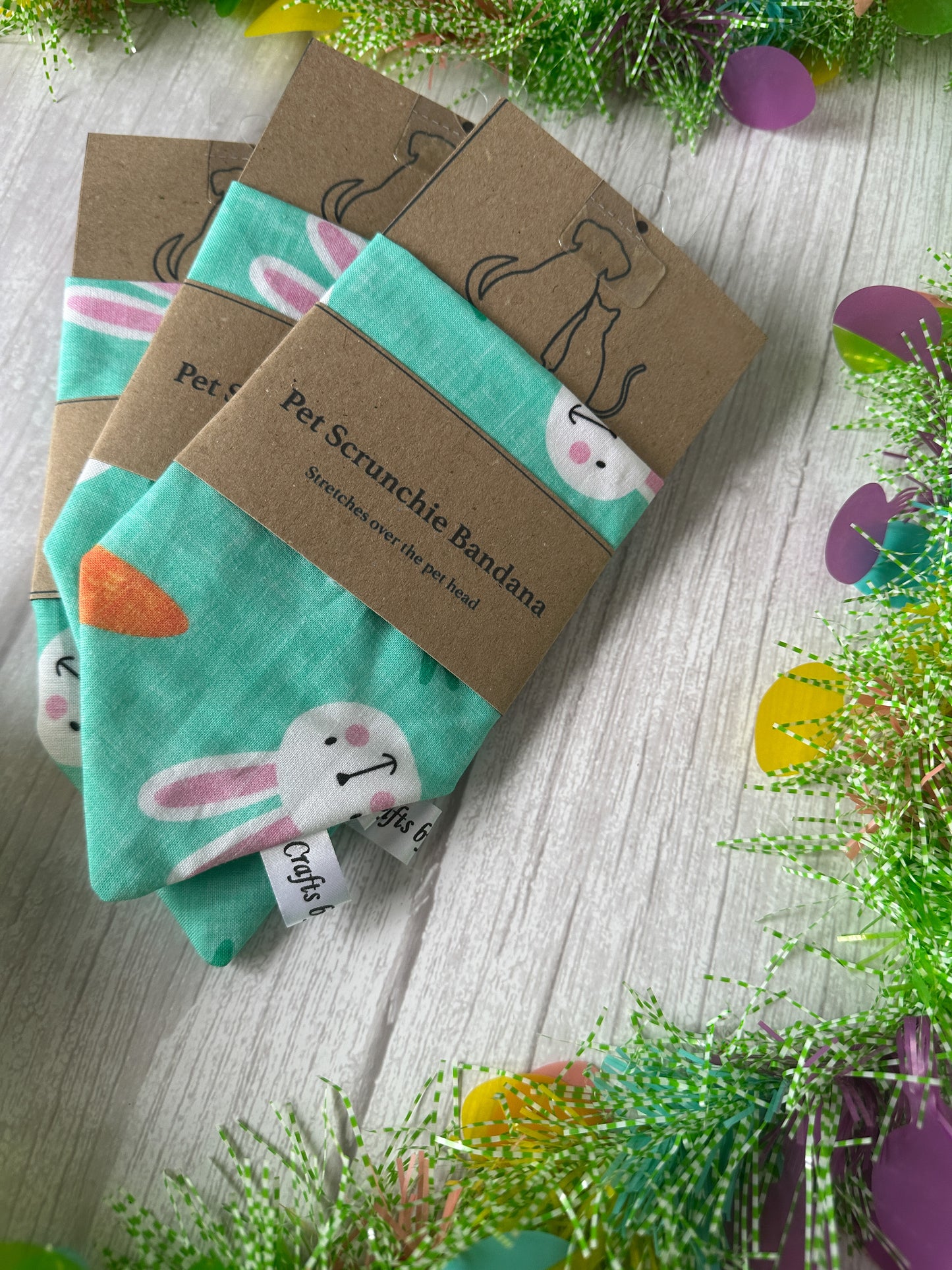 Cotton Pet Scrunchie Bandana - Spring Bunny