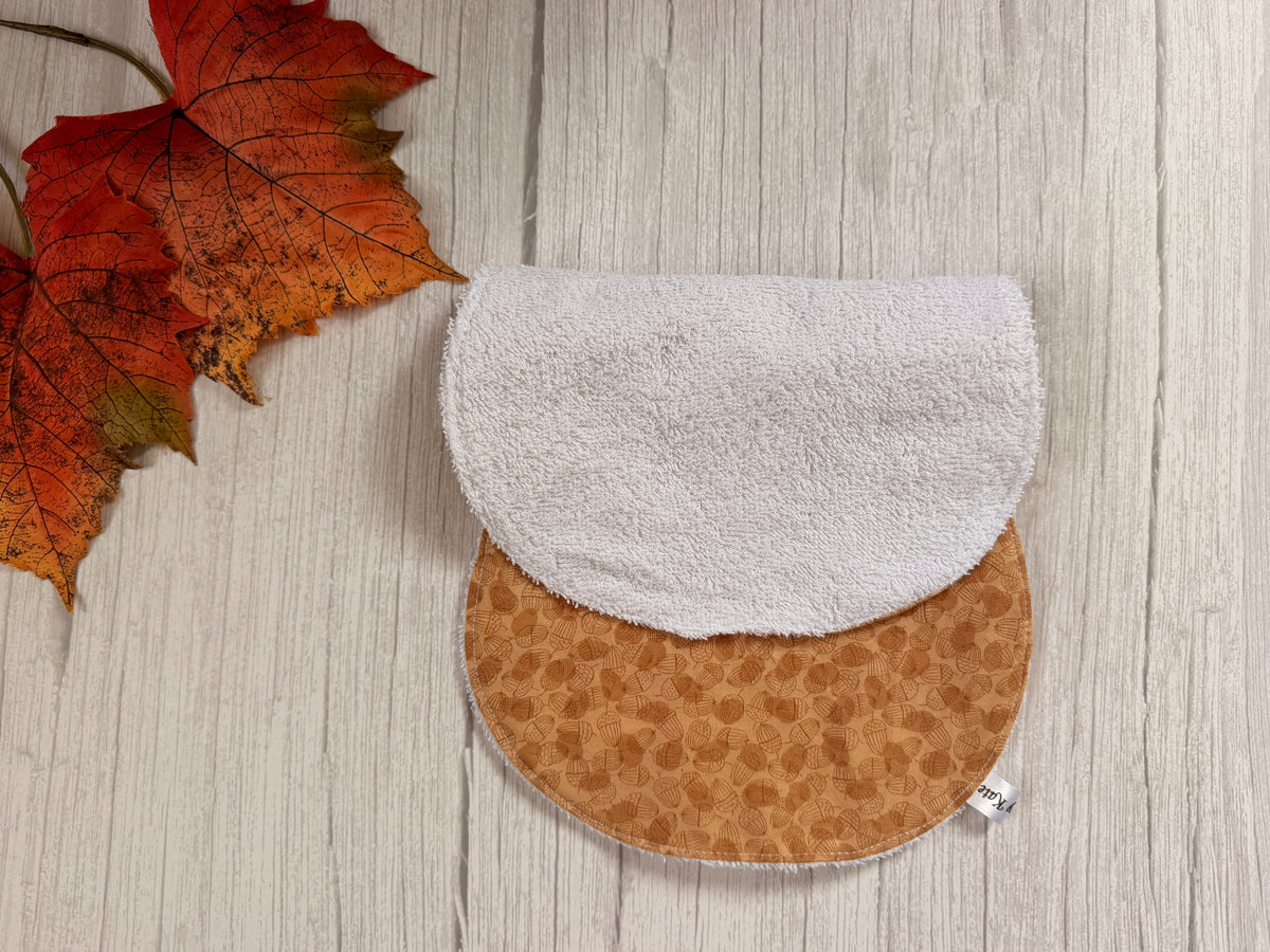 Cotton & Terry Towelling Baby Burping Cloth - Field of Acorns