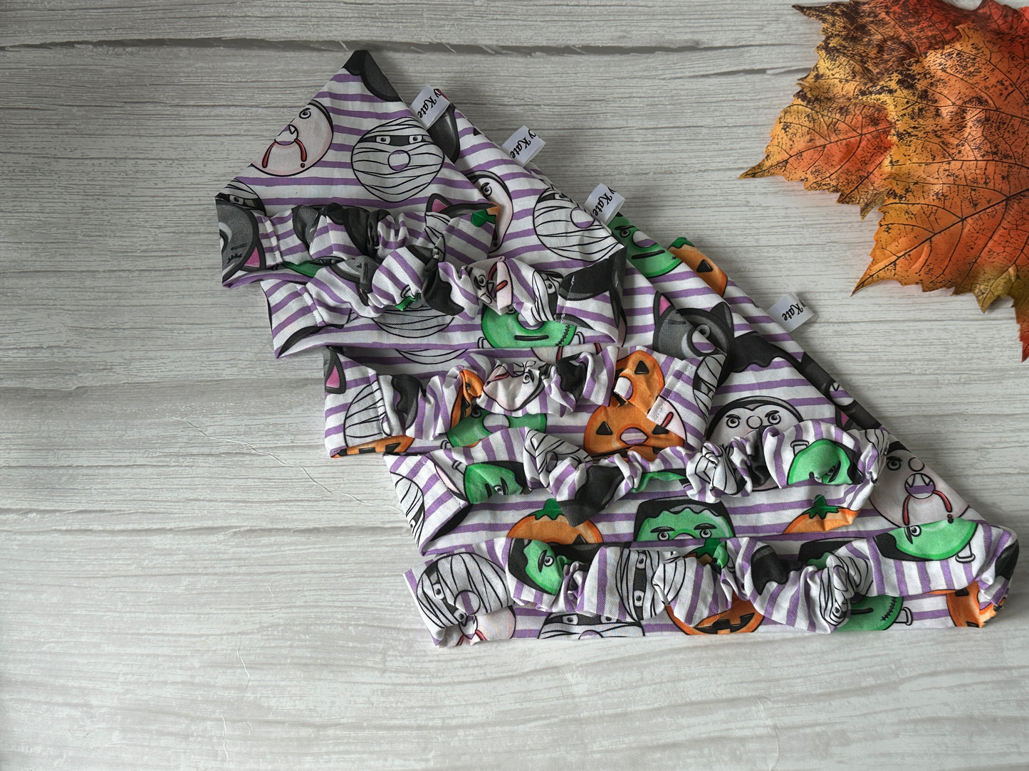 Cotton Pet Scrunchie Bandana - Halloween Donuts