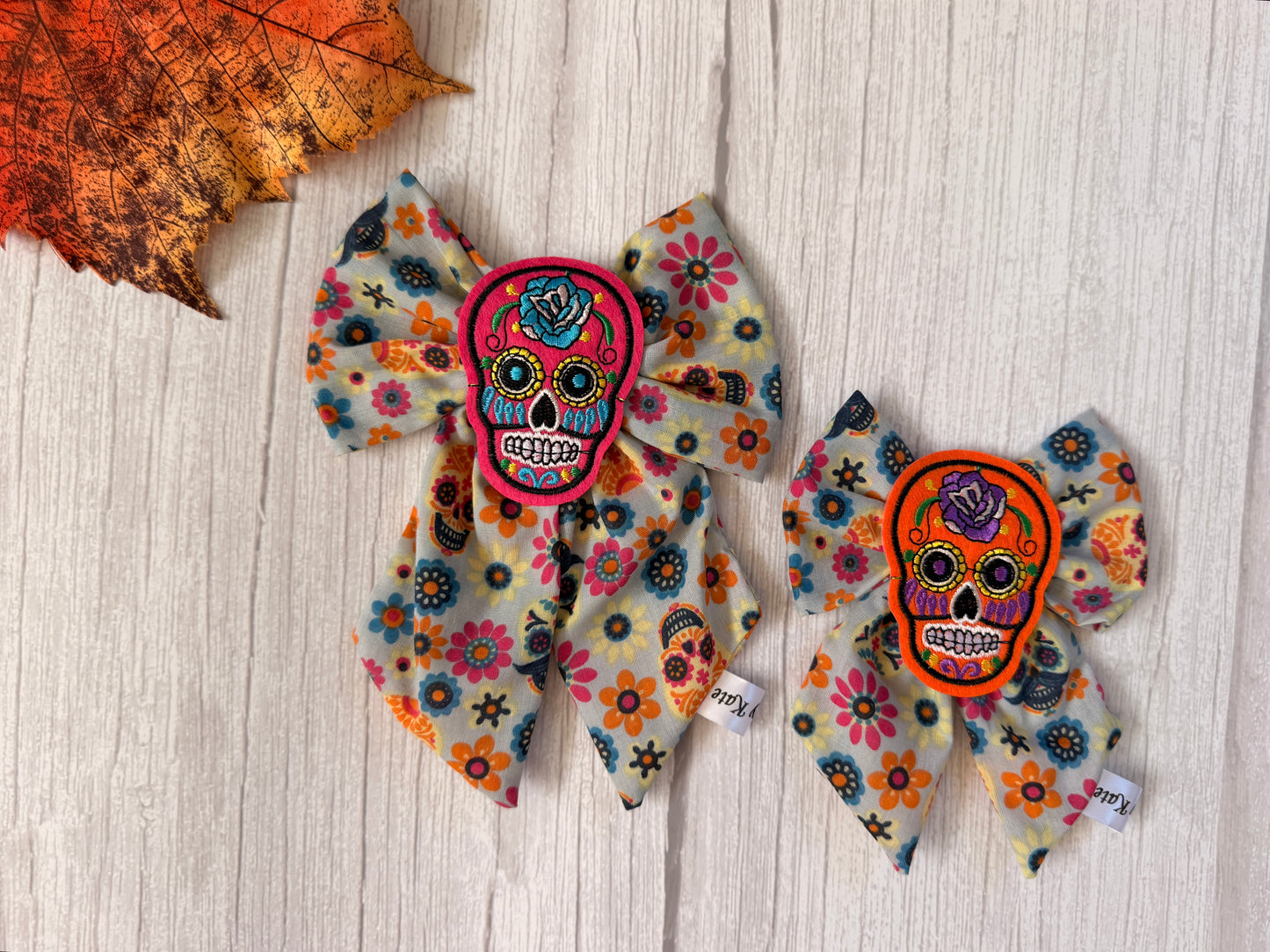 Pet Sailor Bows - Day of the dead