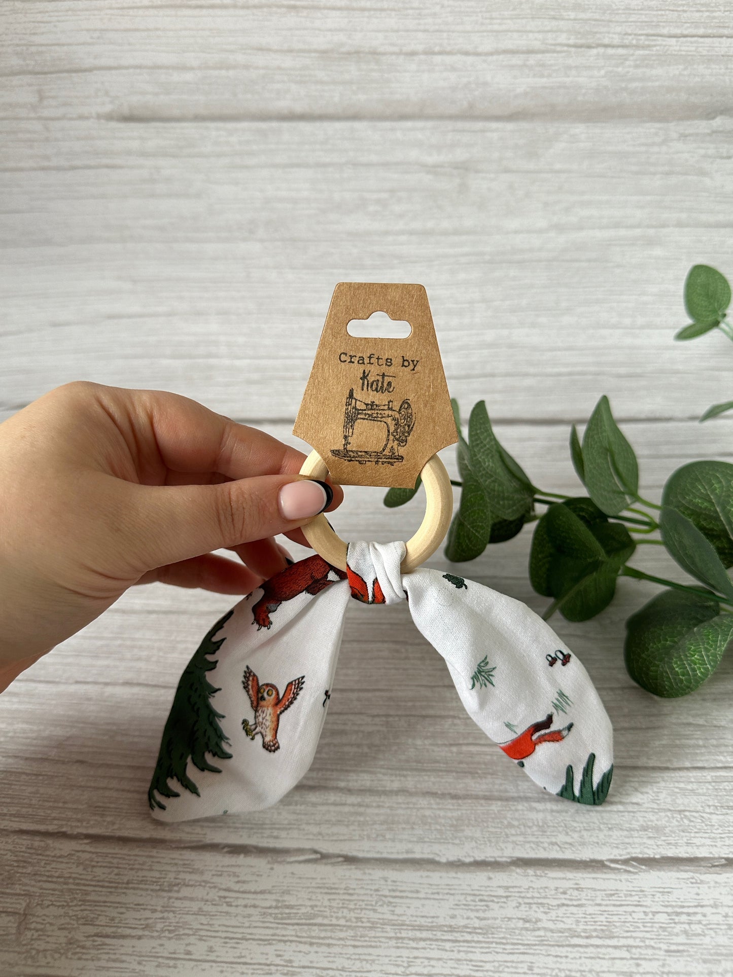 Cotton & Bamboo Baby Teething Rattle - Gruffalo Forest Walk