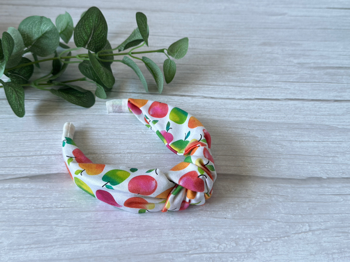 Cotton Knotted Headband - Rainbow Apples