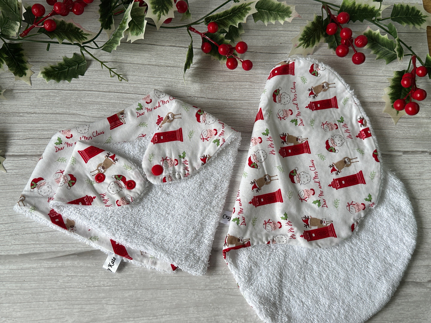 Cotton & Terry Towelling Baby Sets - Mr & Mrs Santa Claus