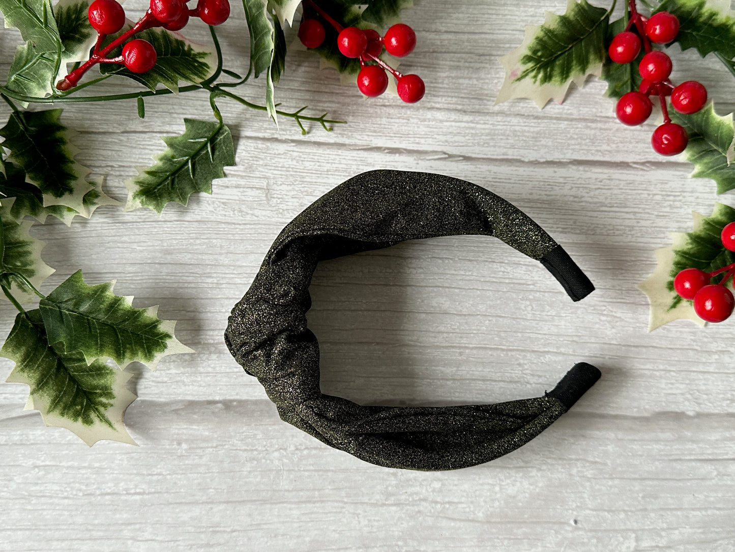 Cotton Knotted Headband - Black Sparkle