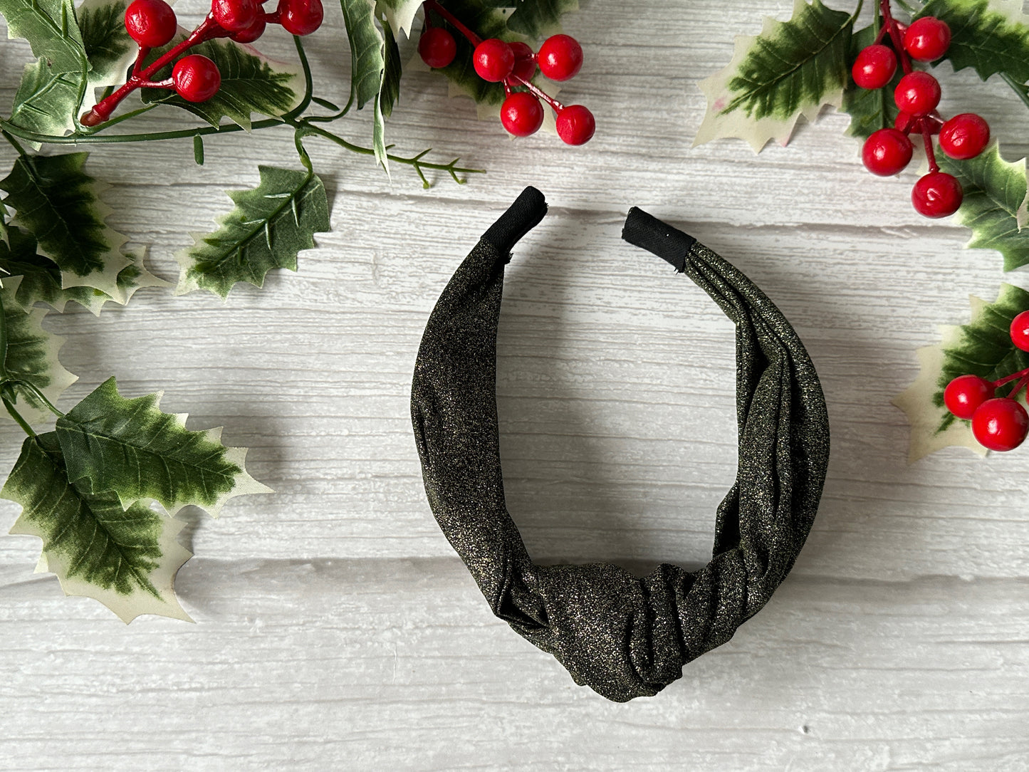 Cotton Knotted Headband - Black Sparkle