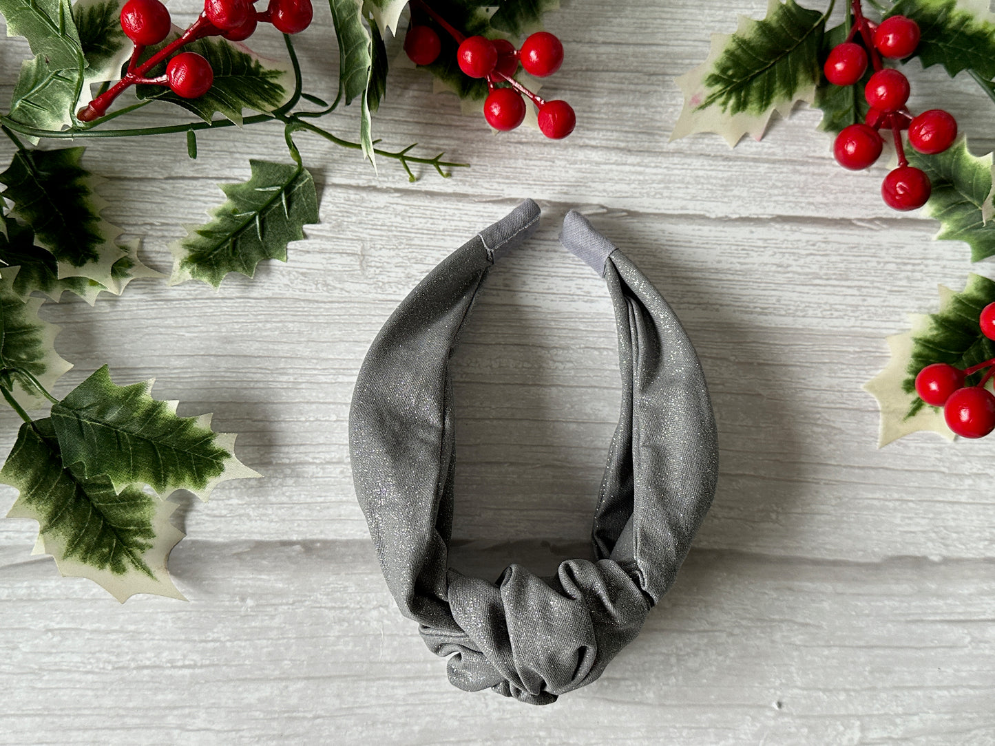 Cotton Knotted Headband - Silver Sparkle