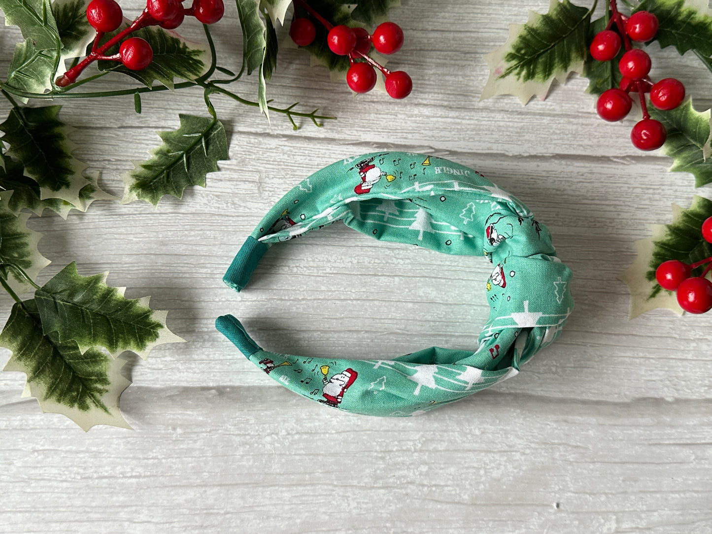 Cotton Knotted Headband - Christmas Snoopy