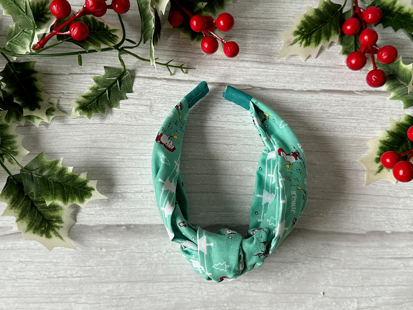 Cotton Knotted Headband - Christmas Snoopy