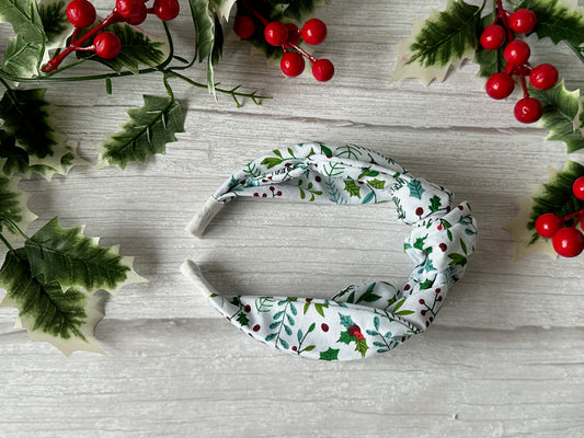 Cotton Knotted Headband - Holly & Ivy