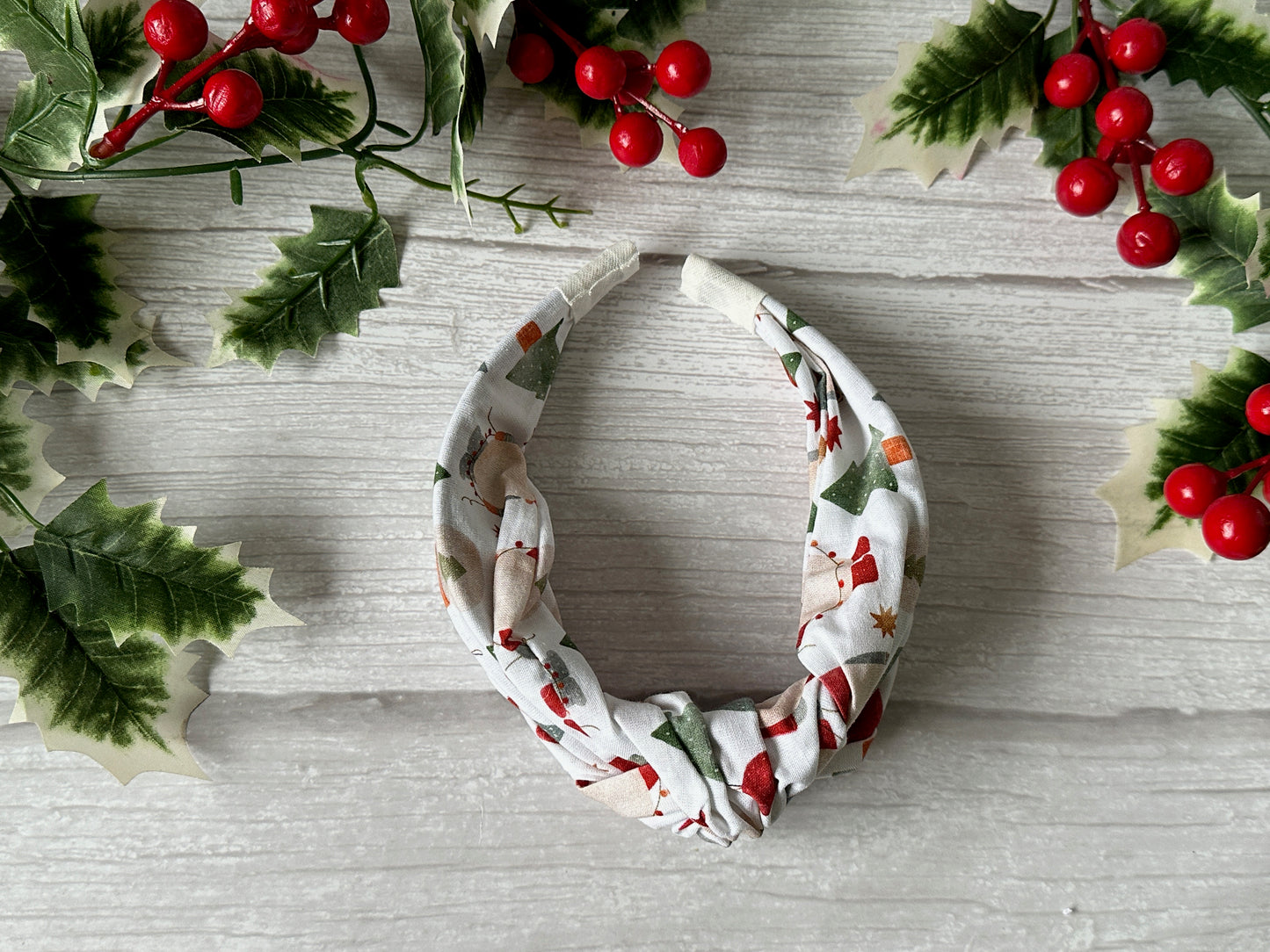 Cotton Knotted Headband - Christmas Gnomes