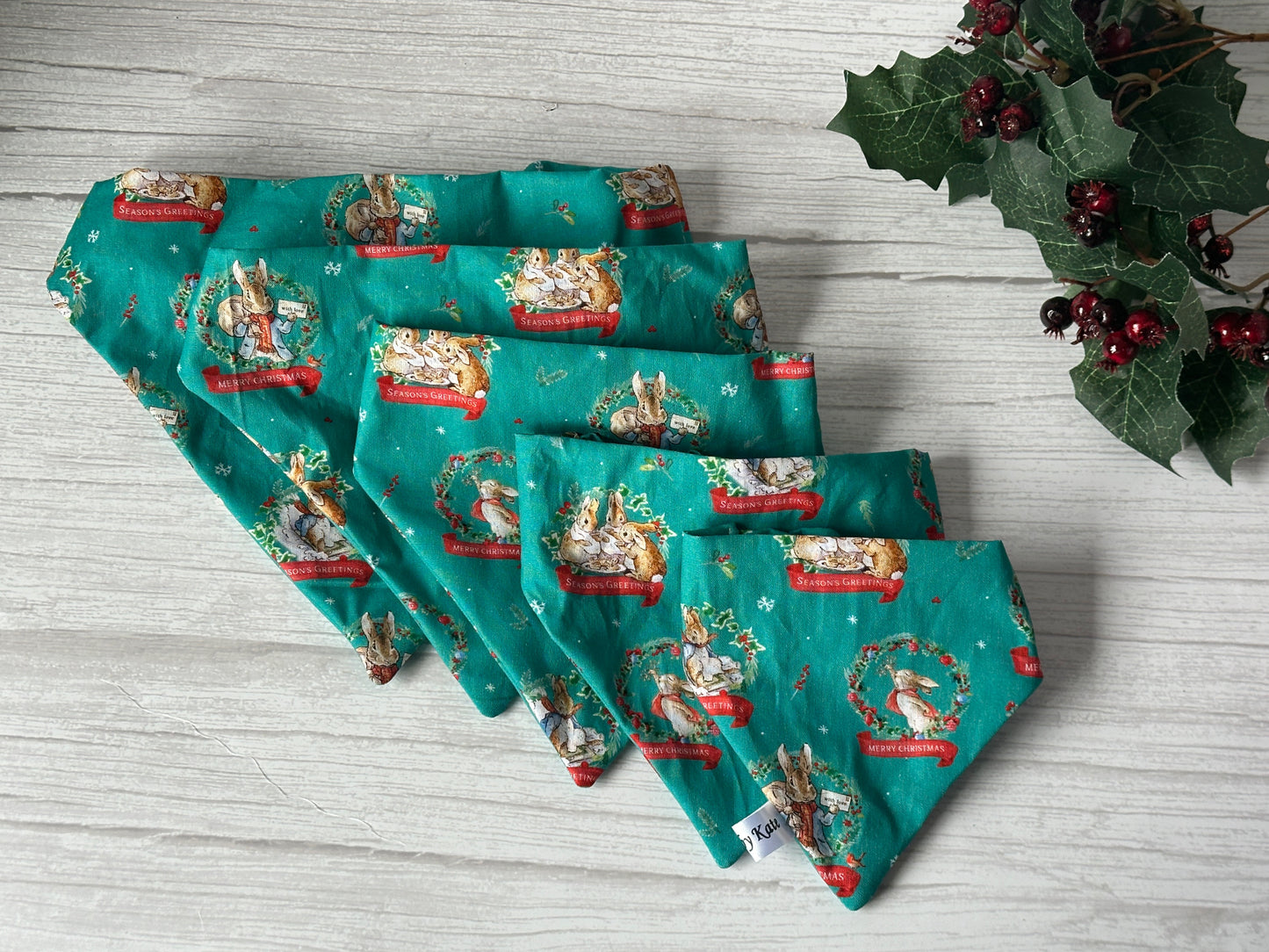 Cotton Pet Scrunchie Bandana - Peter Rabbit's Christmas