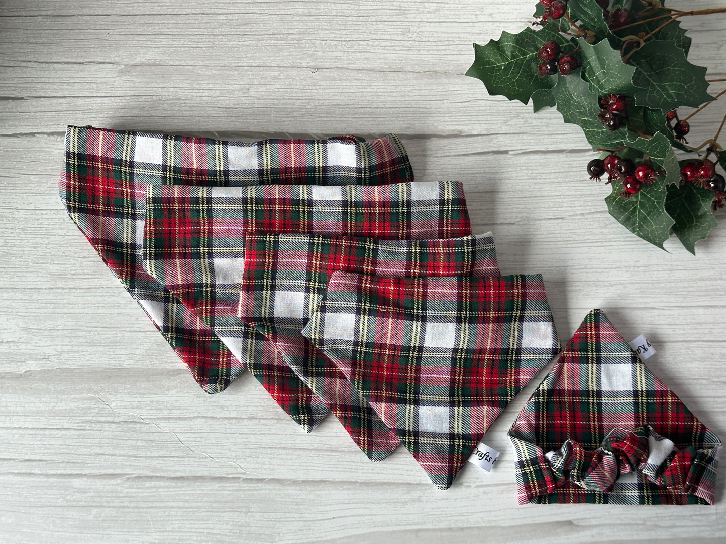 Cotton Pet Scrunchie Bandana - Tartan