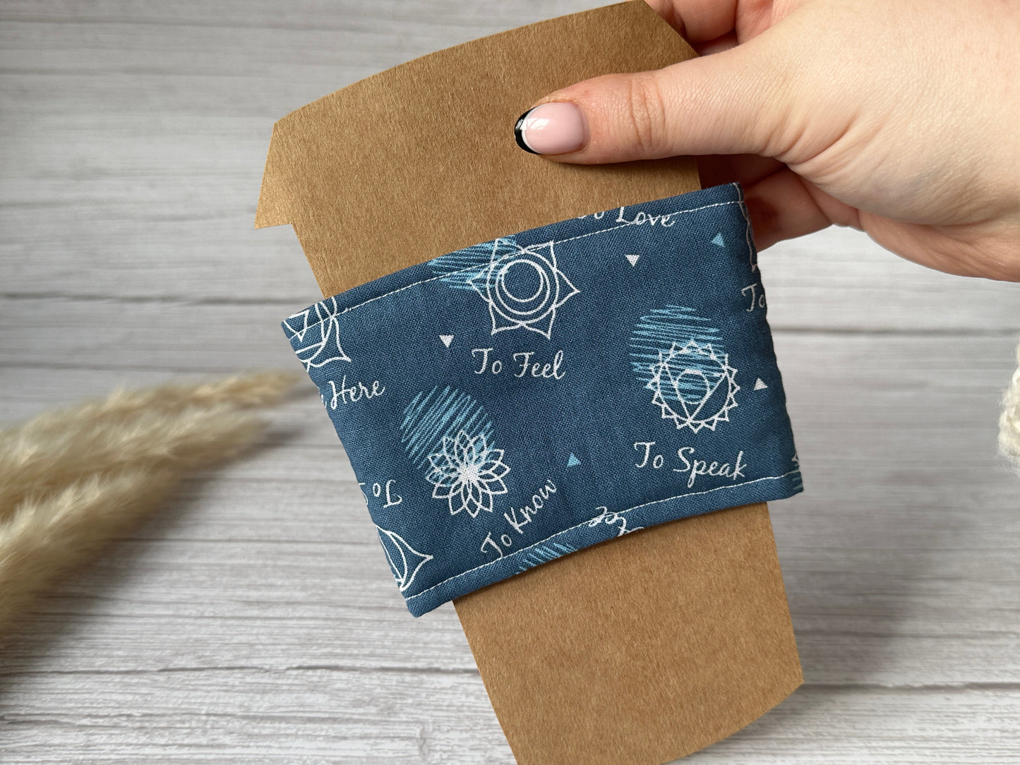 Cotton Reusable Cup Cozy - Inner Peace
