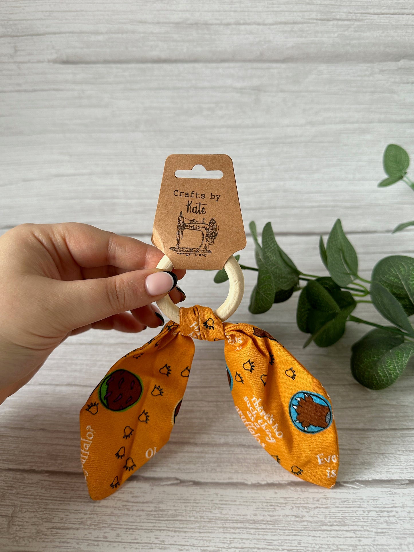 Cotton & Bamboo Baby Teething Rattle - Orange Gruffalo & Friends
