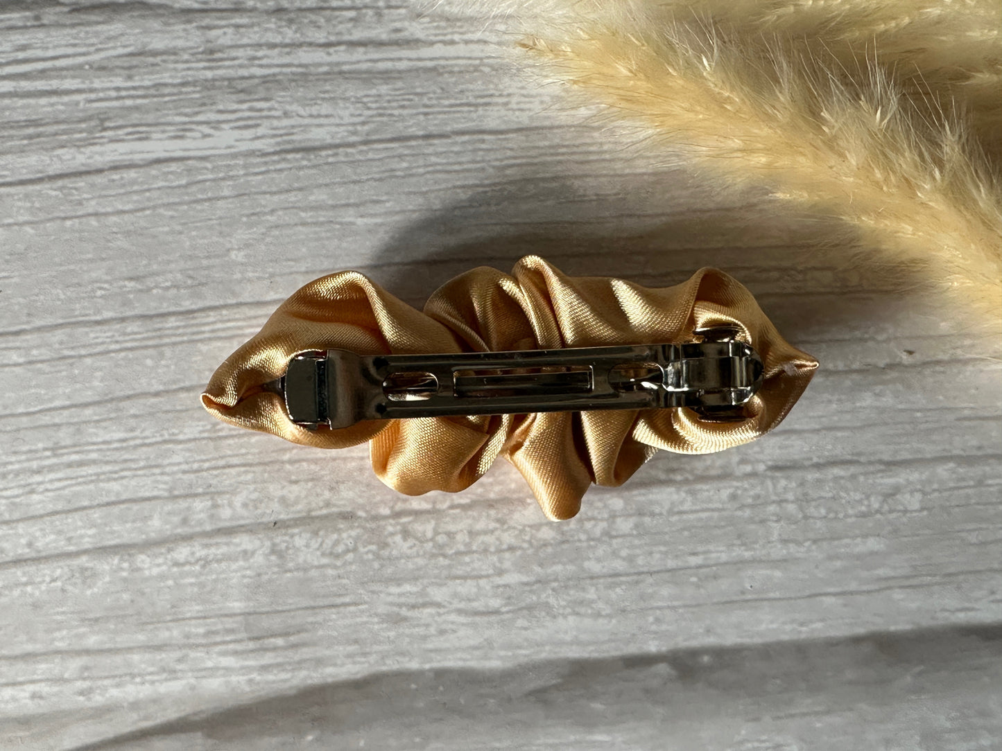 Silk French Barrette Scrunchie Clip - Rich Gold
