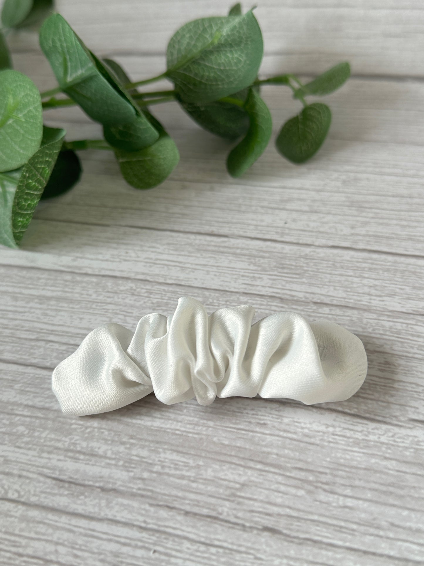 Satin Scrunchie Style French Barrette - Bridal Collection