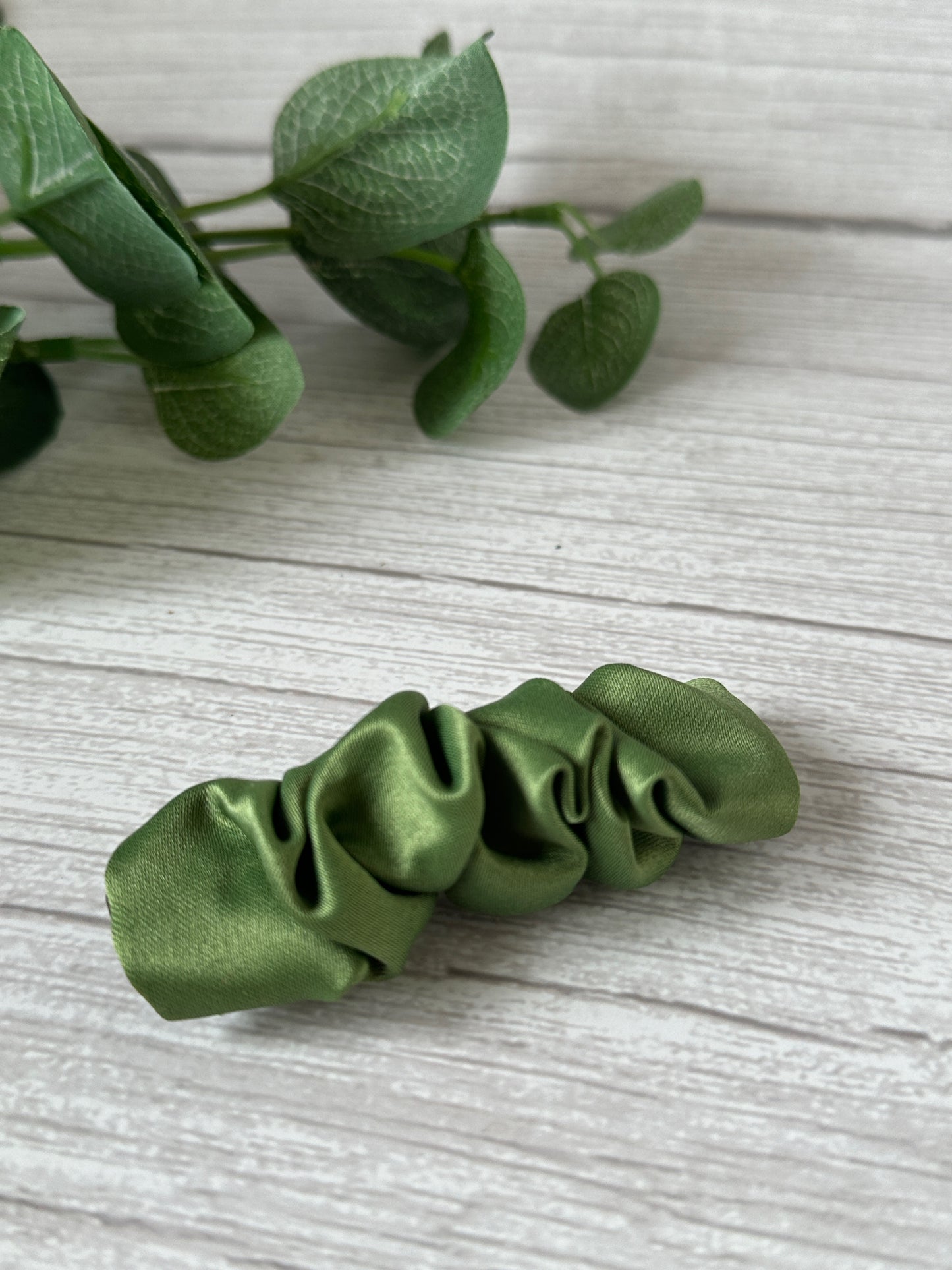 Satin Scrunchie Style French Barrette - Bridal Collection