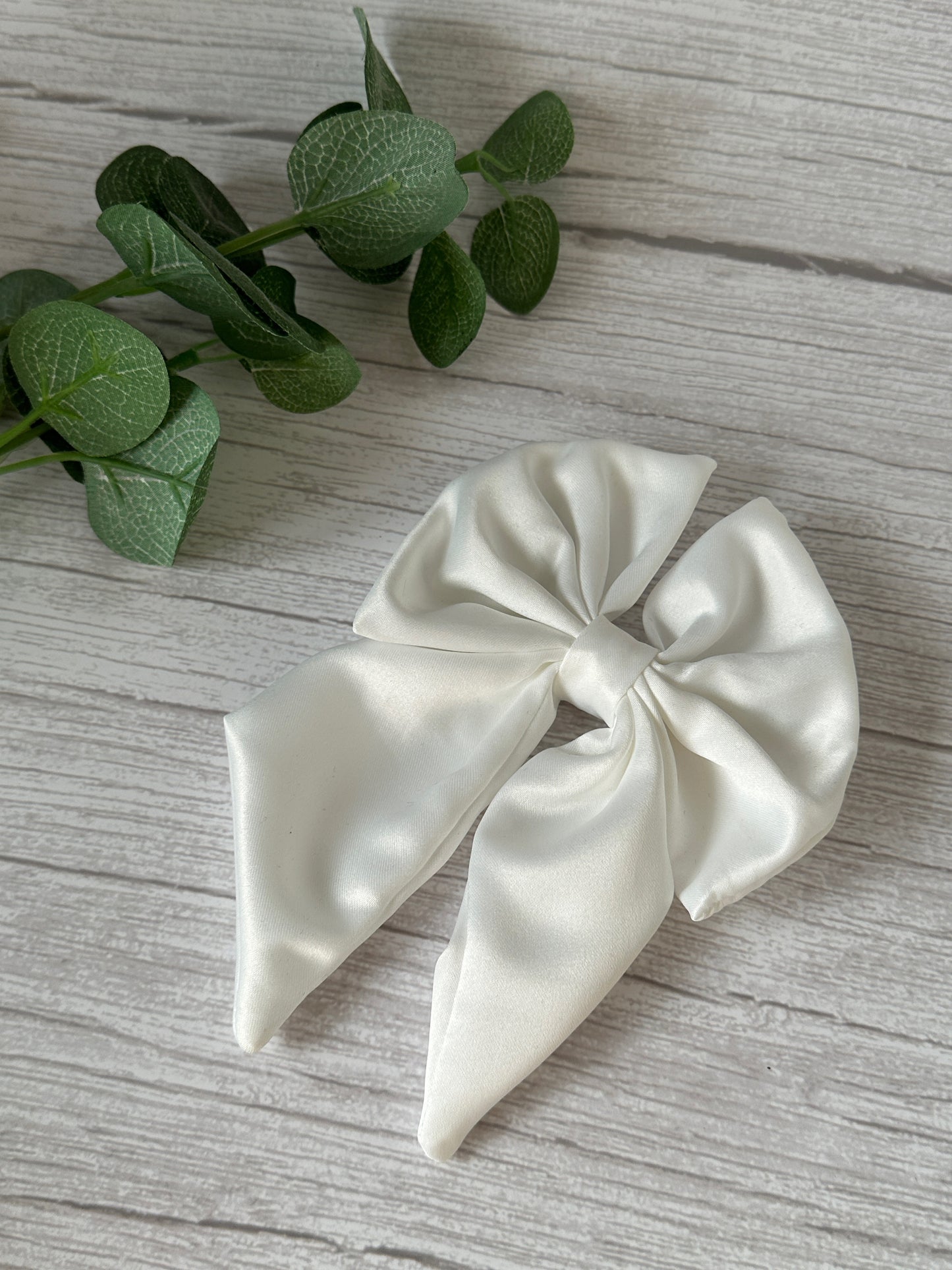 Satin Sailor Bow with hair band - Bridal Collection