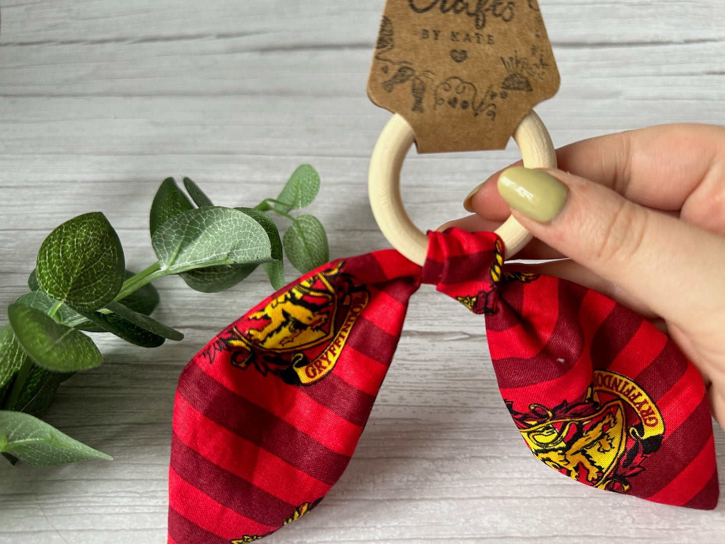 Cotton & Bamboo Baby Teething Rattle - Harry Potter's Gryffindor