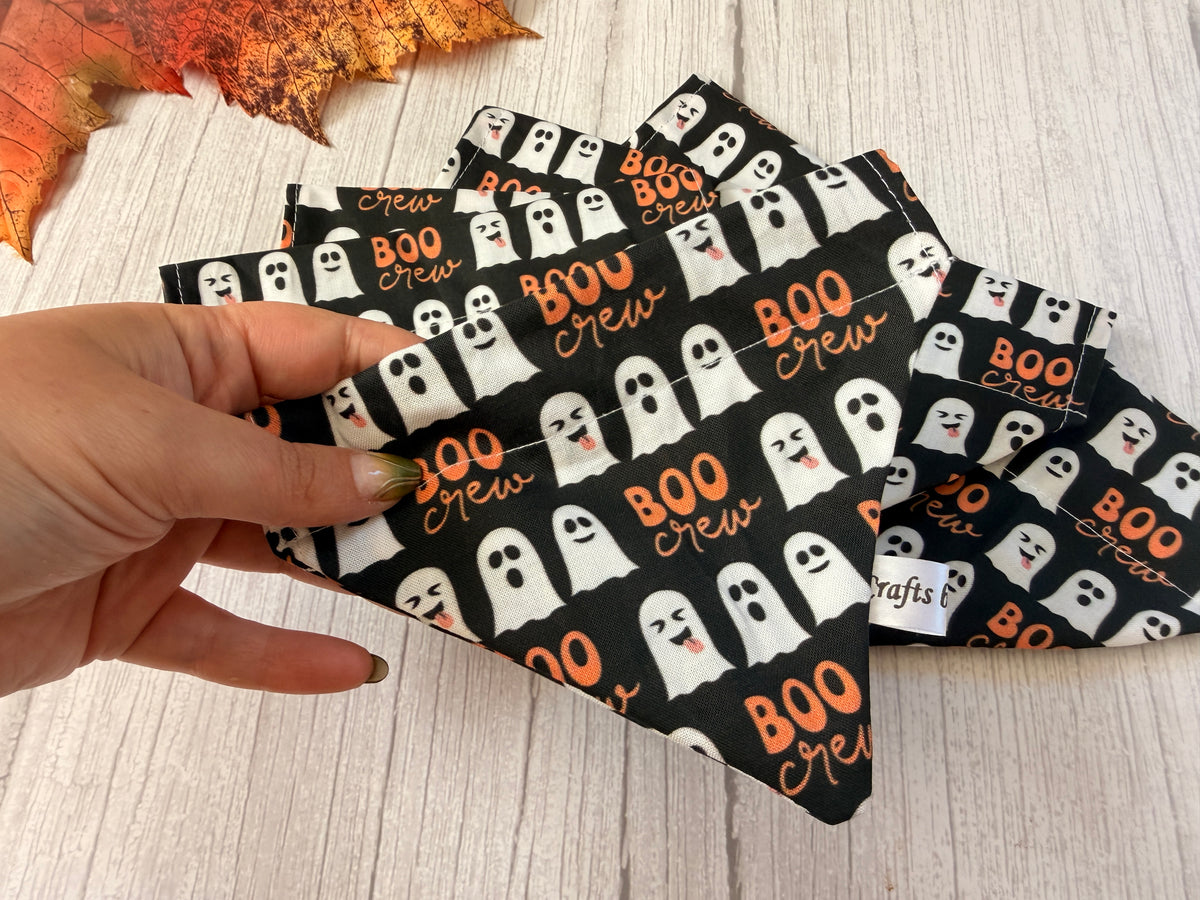 Cotton Pet Bandana with collar attachment - Boo Crew