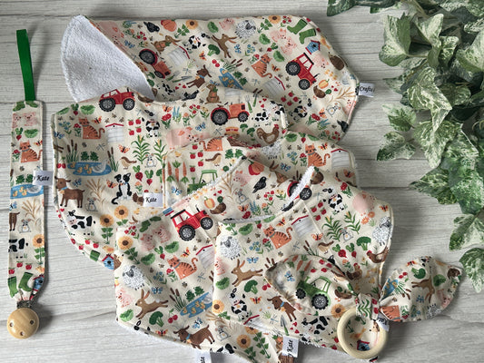Cotton & Terry Towelling Baby Sets - Farm life