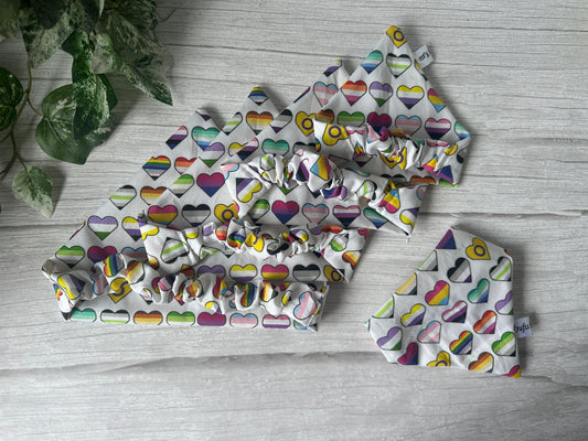 Cotton Pet Scrunchie Bandana - Pride Rainbow Flags