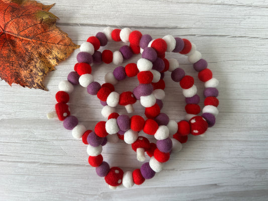 PomPom Pet Collar - Mushrooms