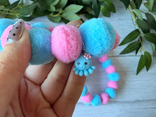 PomPom Pet Collar - Summer octopus ￼