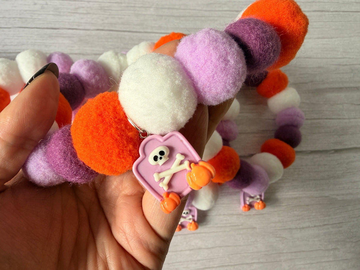 PomPom Pet Collar - Skeleton party